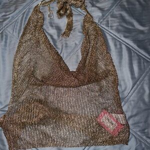 Gold sheer edikted top